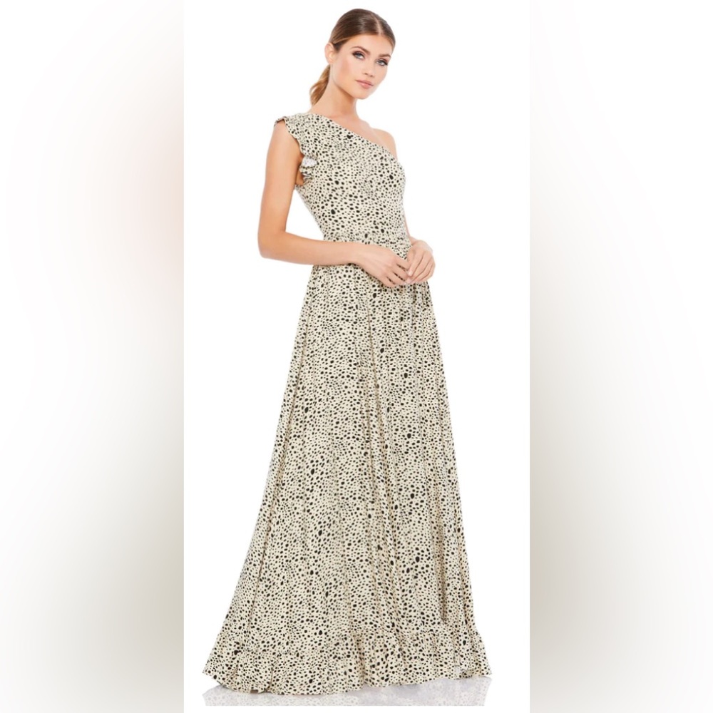 New with tags one shoulder animal print long evening gown